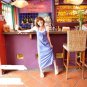 Simple Casual Halter Neck Pleated Maxi Dress Blue