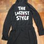 Letters Printed Zipper Decorate Dress Black