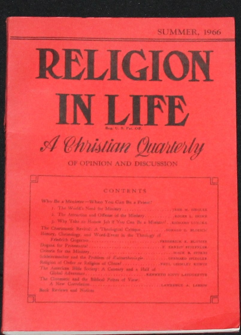 1966 Religion in Life religious quarterly Christian Christ God religious subjects religion book