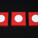 Set of three 6" x 6" Red White Acrylic Paintings abstract minimalist minimalism decor art paintings