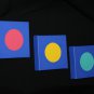 Set of 3 Home Decor Spots - blue red teal yellow minimalist home decor dots modern art