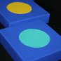 Set of 3 Home Decor Spots - blue red teal yellow minimalist home decor dots modern art