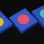 Set of 3 Home Decor Spots - blue red teal yellow minimalist home decor dots modern art