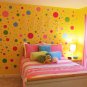 Set of 3 Home Decor Spots - blue red teal yellow minimalist home decor dots modern art