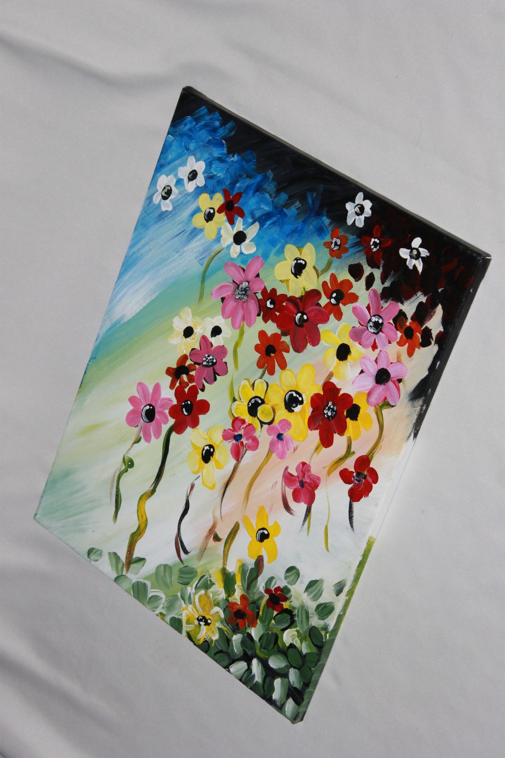 Flowers Painting acrylic paint on cotton canvas