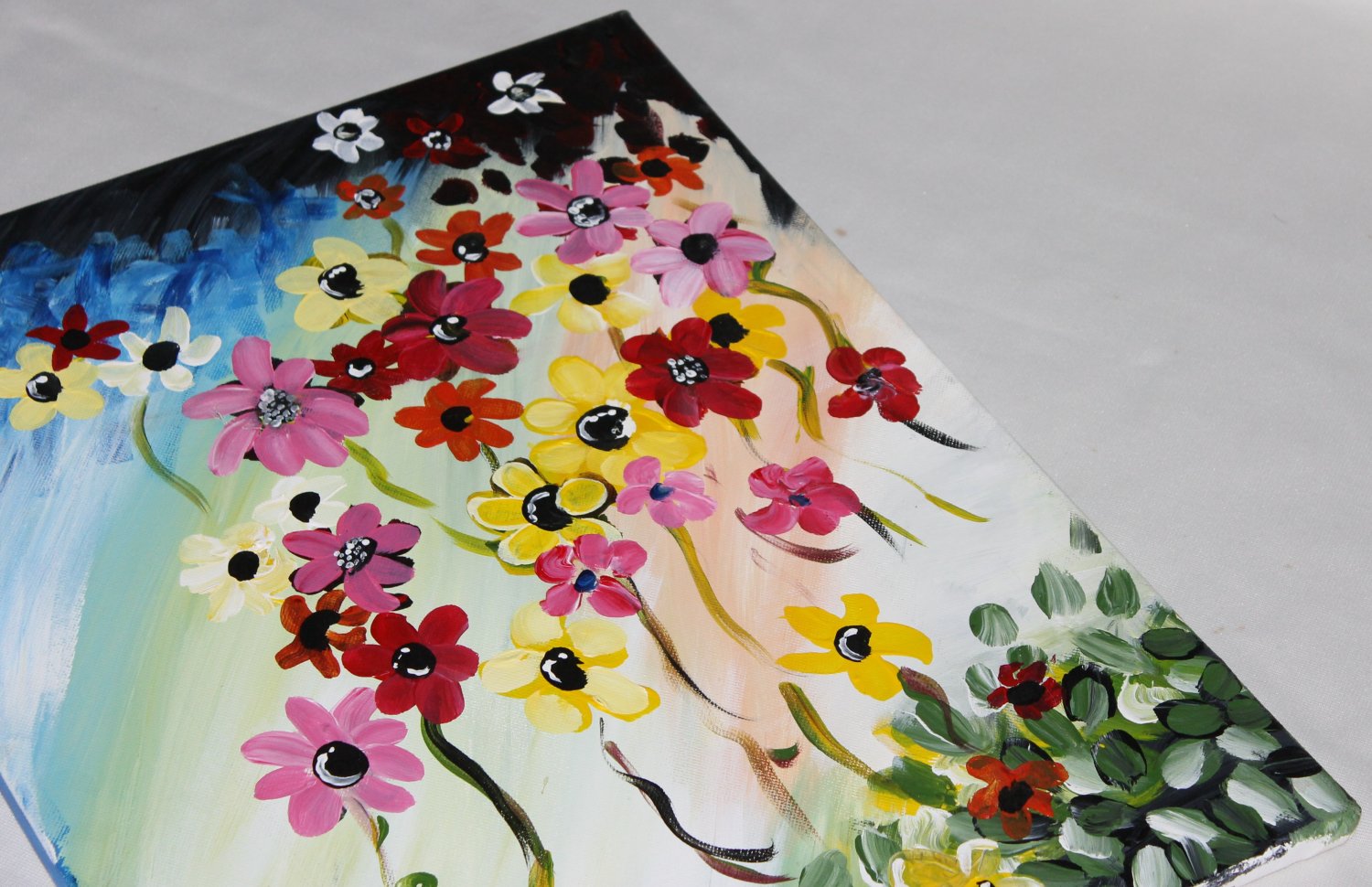 Flowers Painting acrylic paint on cotton canvas