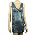 Sexy Metallic Silver Corset Bustier Faux Leather Cocktail / Evening / Clubwear / Party Dress Size S