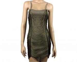 Sexy Gold Fringe Tassel Polyester Cocktail / Evening / Clubwear / Party Dress Size M