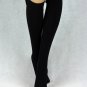 Gossip Girl Celebrity Style Black Cotton Back Tie Thigh High Stockings/ Tights/ Socks