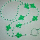 GREEN AIRPLANES~BEADED LANYARD~ID BADGE HOLDER~LANYARDS