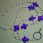 PURPLE AIRPLANES~BEADED LANYARD~ID BADGE HOLDER~LANYARDS