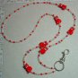 CUTE RED KITTY CAT~SWAROVSKI~BEADED LANYARD~ID BADGE HOLDER~LANYARDS