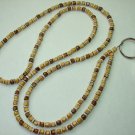 WOOD CUBES & SHELL ~BEADED LANYARD~ID BADGE HOLDER~LANYARDS