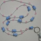 CUTE LITTLE BLUE MICE~BEADED LANYARD~ID BADGE HOLDER~LANYARDS