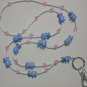 CUTE LITTLE BLUE MICE~BEADED LANYARD~ID BADGE HOLDER~LANYARDS