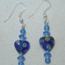 BLUE MILLEFIORI HEART