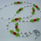 ADORABLE RED/BLACK LADY BUGS~BEADED LANYARD~ID BADGE HOLDER~LANYARD