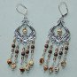 OPAQUE WHITE PICASSO CHANDELIER EARRINGS~SILVER