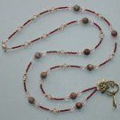 LEOPARD SKIN JASPER GEMSTONE~MAGNETIC CLASP~BEADED LANYARD~ID BADGE HOLDER~LANYARD