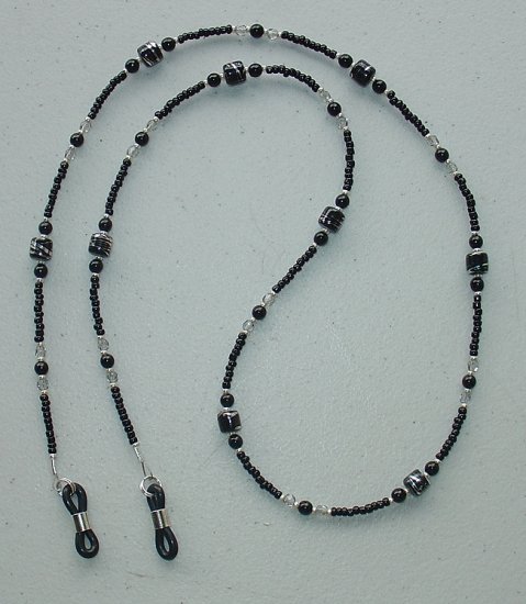 BLACK & SILVER~EYEGLASS HOLDER
