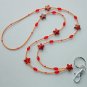 ORANGE DELIGHT~BEADED LANYARD~ID BADGE HOLDER~LANYARD