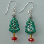 BEAUTIFUL CHRISTMAS TREE~BEADED LANYARD~ID BADGE HOLDER~LANYARD & EARRING SET