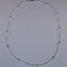 BEAUTIFUL SWAROVSKI CRYSTAL CLEAR, PEARL, STERLING SILVER NECKLACE