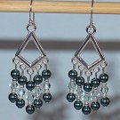 SWAROVSKI TAHITIAN LOOK PEARL CHANDELIER EARRINGS