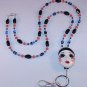 BEAUTIFUL THEATRE FACE~BEADED LANYARD~ID BADGE HOLDER~LANYARD~BREAK AWAY