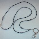 SMOKEY GREY PEARL~BEADED LANYARD~ID BADGE HOLDER~LANYARD~BREAK AWAY