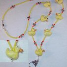 YELLOW DUCKIES~BEADED LANYARD~ID BADGE HOLDER~LANYARD~BREAK AWAY
