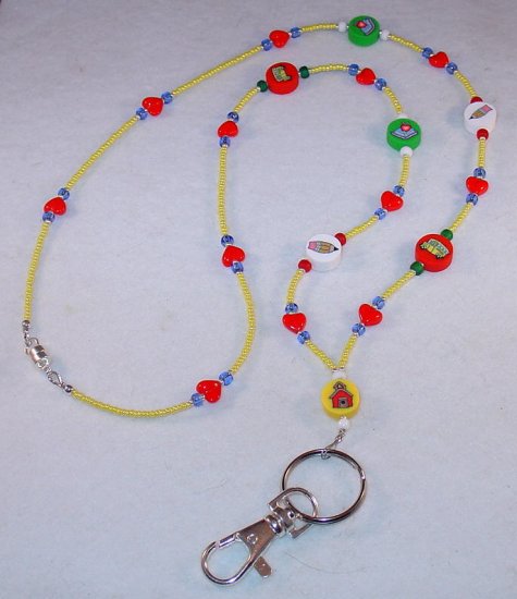 BACK TO SCHOOL~BEADED LANYARD~ID BADGE HOLDER~LANYARD~BREAK AWAY