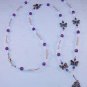 ROSE QUARTZ~AMETHYST~GEMSTONE~BUTTERFLY~BEADED LANYARD~ID BADGE HOLDER~LANYARD~BREAK AWAY