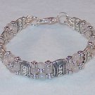 ROSE QUARTZ~TIBET SILVER BRACELET