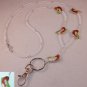 CLOISONNE~RED, GREEN & WHITE BASS FISH LANYARD~ID BADGE HOLDER~BREAK AWAY