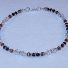 SWAROVSKI~MOCHA & CRYSTAL~CATS EYE ANKLET
