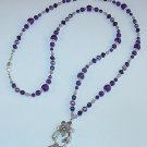 PURPLE MOUNTAIN JADE~BEADED LANYARD~ID BADGE HOLDER~LANYARD~BREAK AWAY