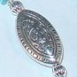 AQUAMARINE & TURQUOISE CATS EYE BEADED LANYARD~ID BADGE HOLDER~LANYARD~BREAK AWAY