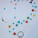 BUTTERFLY MILLEFIORI~BEADED LANYARD~ID BADGE HOLDER~LANYARD~BREAK AWAY