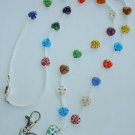 HEART MILLEFIORI~BEADED LANYARD~ID BADGE HOLDER~LANYARD~BREAK~AWAY