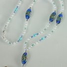 OCEAN BLUE~ BEADED LANYARD~ID BADGE HOLDER~LANYARD~BREAK AWAY