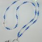 ROYAL BLUE MOUNTAIN JADE~SWAROVSKI~ BEADED LANYARD~ID BADGE HOLDER~LANYARD~BREAK AWAY