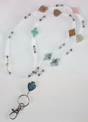 THE GAMBLER~ BEADED LANYARD~ID BADGE HOLDER~LANYARD~BREAK AWAY