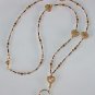 EARTH TONE~HEARTS~ BEADED LANYARD~ID BADGE HOLDER~LANYARD~BREAK AWAY