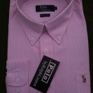 Ralph Lauren Dress Shirt Pink and White Stripe L (16")