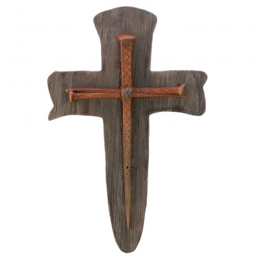 Rustic Nail Cross Plaque