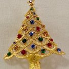 Vintage JJ Christmas Tree Brooch FREE SHIPPING