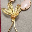 Genuine Rose Quartz Brooch Br-023 FREE SHIPPING
