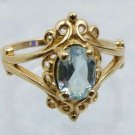 14K Gold & Aquamarine Ring R-018  FREE SHIPPING
