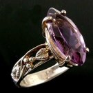 Marquis Amethyst & Sterling Ring R-022 FREE SHIPPING